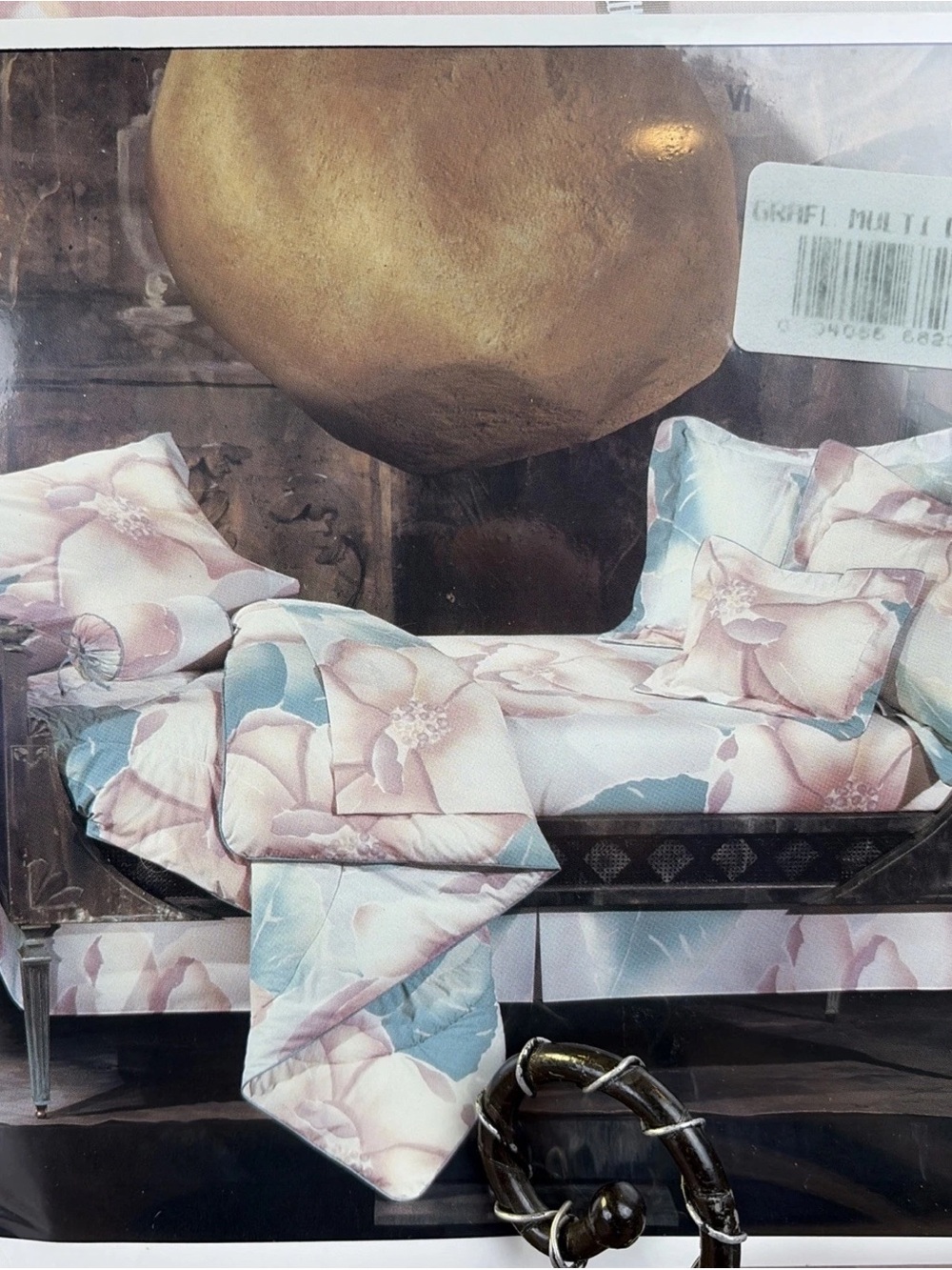 New Old Stock Supercale Plus Wamsutta Full Flat Sheet Pink, Blue & Gray Floral - Picture 5 of 5